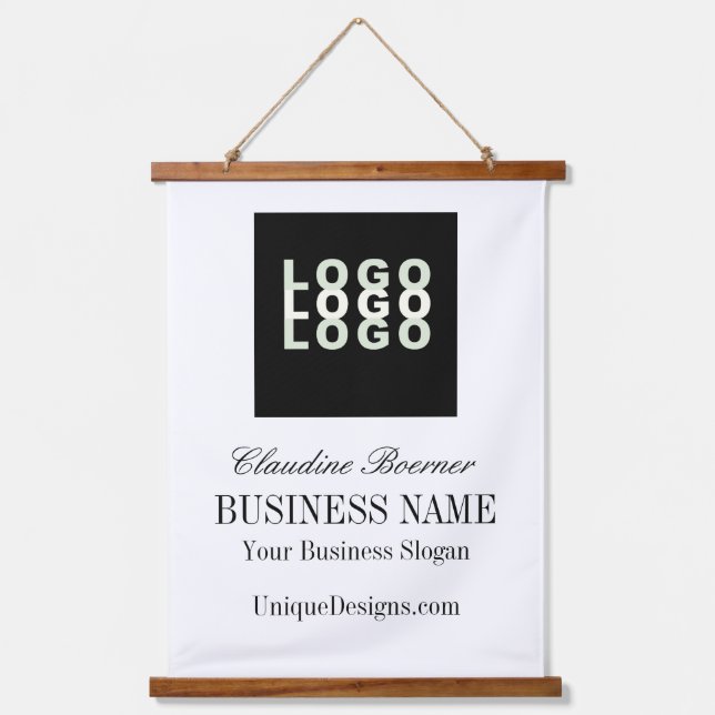 Tapiz Con Marco De Madera Negocio de artistas del Rótulo colgante de pared (Anverso)