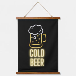 Tapiz Con Marco De Madera Neon Cold Beer Mug