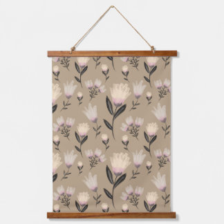 Tapiz Con Marco De Madera Neutral Floral Wall Art | Soft Blush Botanical