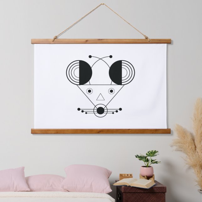 Tapiz Con Marco De Madera Nezumi Zodiac Tapestry - Arte de Pared de Espíritu (Dormitorio)