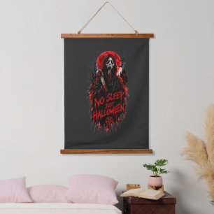 Tapiz Con Marco De Madera No dormir solo diseño de Halloween grita gótico de