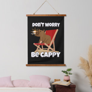 Tapiz Con Marco De Madera No te preocupes, sé Cappy, regalo de carpincho lin