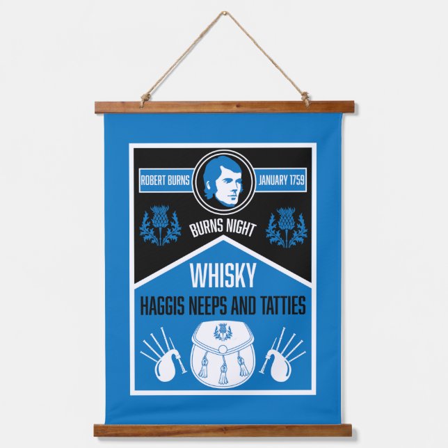 Tapiz Con Marco De Madera Noche de quemaduras escocesa (Anverso)