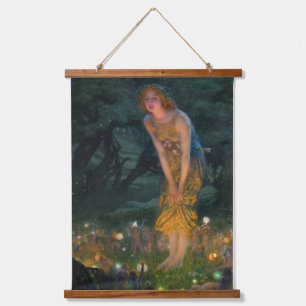 Tapiz Con Marco De Madera Noche de verano por Edward Robert Hughes