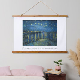 Tapiz Con Marco De Madera Noche estrellada de Van Gogh Arte de gratitud edif
