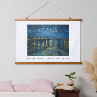Tapiz Con Marco De Madera Noche estrellada de Van Gogh Arte de gratitud edif