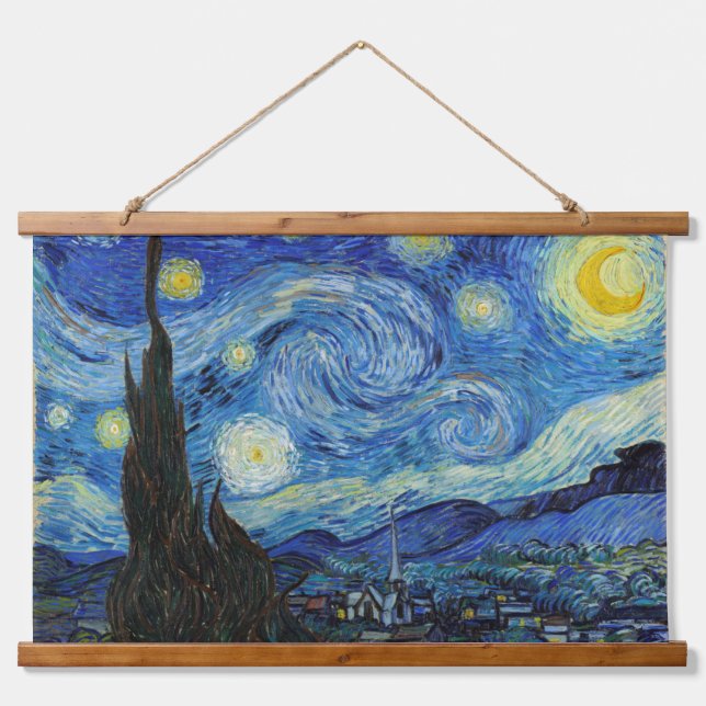 Tapiz Con Marco De Madera Noche estrellada, Vincent van Gogh (Anverso )