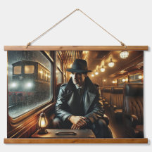 Noir Detective en viaje de tren lluvioso