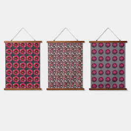 Tapiz Con Marco De Madera Noire de flores