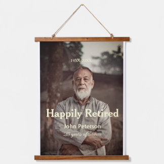 Tapiz Con Marco De Madera nombre año años de servicio Feliz jubilación foto
