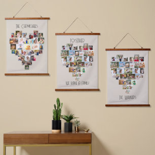 Tapiz Con Marco De Madera Nombre de Familia Juntos Collage de 87 Fotos en Fo