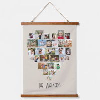 Nombre de la familia Collage de fotos con forma de