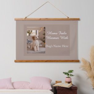 Tapiz Con Marco De Madera Nombre de Perro Personalizado, Regalo Personalizad