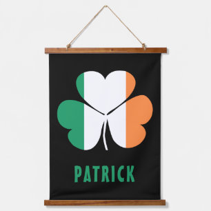 Tapiz Con Marco De Madera Nombre personalizado Celtic Ireland Shamrock Irish