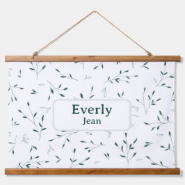 Tapiz Con Marco De Madera Nombre personalizado minimalista Decoración de gua