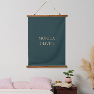 Tapiz Con Marco De Madera Nombre personalizado minimalista moderno profesion