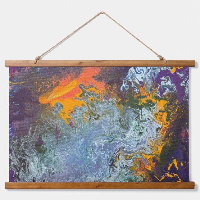 Tapiz Con Marco De Madera Norte de 60 Amanecer sobre el lago. (Anverso )