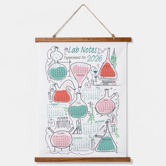 Tapiz Con Marco De Madera Notas de Calendar Lab 2026 (Anverso)
