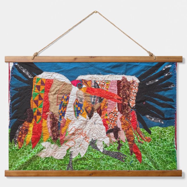 Tapiz Con Marco De Madera Nove Whopping Crane Dance (Anverso )