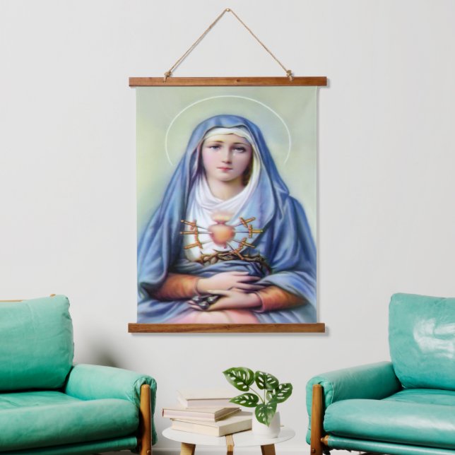 Tapiz Con Marco De Madera Nuestra Señora de los Dolores (Sala de estar)