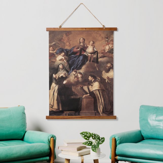 Tapiz Con Marco De Madera Nuestra Señora del Monte Carmel 1641 (Sala de estar)