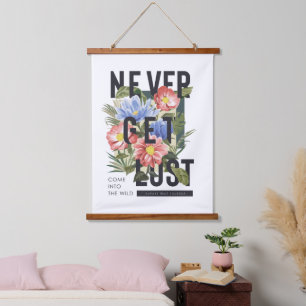 Tapiz Con Marco De Madera Nunca se pierda el lema floral