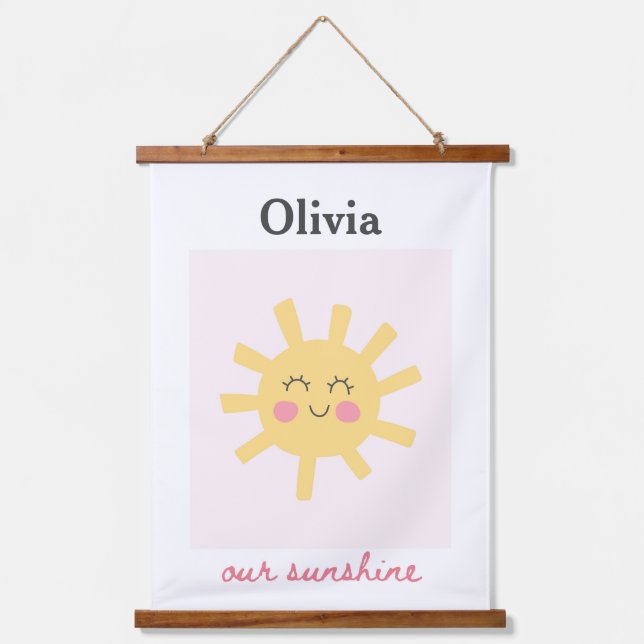 Tapiz Con Marco De Madera Nursery Sun Personalizado Sunshine personalizado (Anverso)