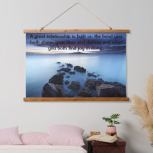 Tapiz Con Marco De Madera Ocean Walkway hecho de rocas