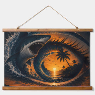 Tapiz Con Marco De Madera Ojo de la Ola – Almohada de Tirar Puesta de Sol Su
