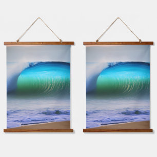 Tapiz Con Marco De Madera Olas marinas en el océano