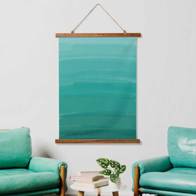 Tapiz Con Marco De Madera Ombre de barrido verde (Sala de estar)