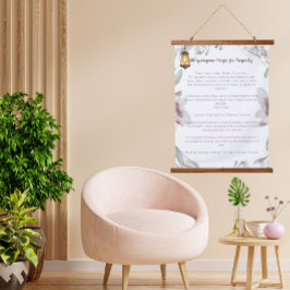 Tapiz Con Marco De Madera Oración de Ho'oponopono por la prosperidad