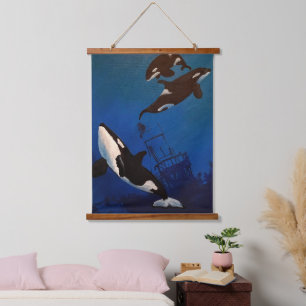 Tapiz Con Marco De Madera Orca
