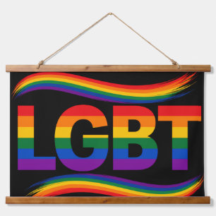 Tapiz Con Marco De Madera Orgullo de la lluvia de colores LGBT