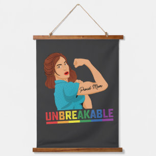 Tapiz Con Marco De Madera Orgullo LGBT Inquebrantable Madre Orgullosa Gay Le
