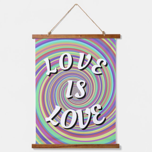 Tapiz Con Marco De Madera Orgullo Love Is Love   (Anverso)