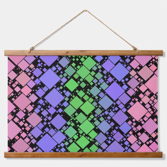 Tapiz Con Marco De Madera Orgulloso Trigénero Groovy Boho Retro Mod Geométri (Anverso)
