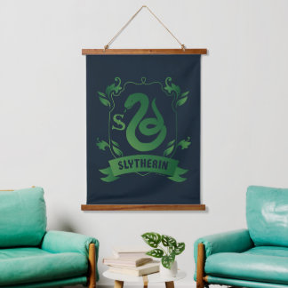 Tapiz Con Marco De Madera Ornate SLYTHERIN™ House Escudo