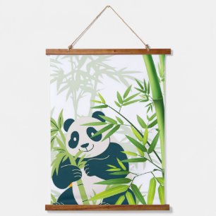 Tapiz Con Marco De Madera Oso panda lindo en su mundo 