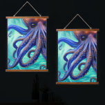 Tapiz Con Marco De Madera Otopus ondulado Blue Ocean Wave Pop Art<br><div class="desc">Otopus lujoso Blue Ocean Wave Pop Art. Los colores azul claro y azul profundo se mezclan en esta fantástica obra de arte,  lo que convierte en una elección excepcional para quien busca un toque de color a su casa o su oficina.</div>