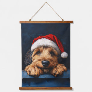 Tapiz Con Marco De Madera Otterhound En Un Sombrero Santa