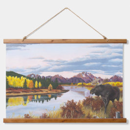 Tapiz Con Marco De Madera Oxbow Bend Grand Teton