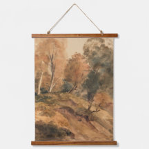 Paintaje paisajístico de otoño en una granja moder