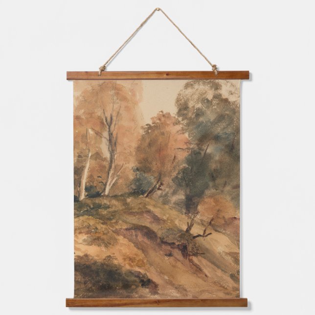 Tapiz Con Marco De Madera Paintaje paisajístico de otoño en una granja moder (Anverso)