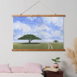 Tapiz Con Marco De Madera Paisaje africano