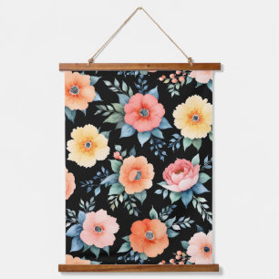 Tapiz Con Marco De Madera Paisaje Bloomático Nocturno