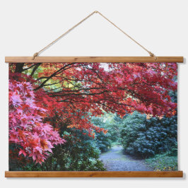 Tapiz Con Marco De Madera Paisaje colorido del jardín del otoño