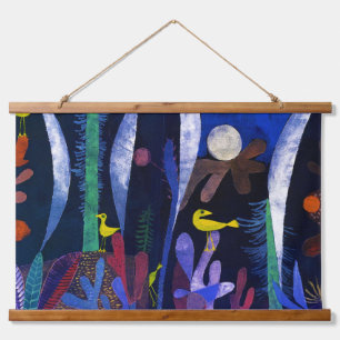 Tapiz Con Marco De Madera Paisaje con pájaros amarillos, Paul Klee