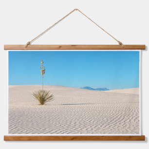 Tapiz Con Marco De Madera Paisaje de Arenas Blancas del Desierto y Yuca Soli