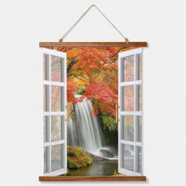 Tapiz Con Marco De Madera Paisaje de montañas de otoño